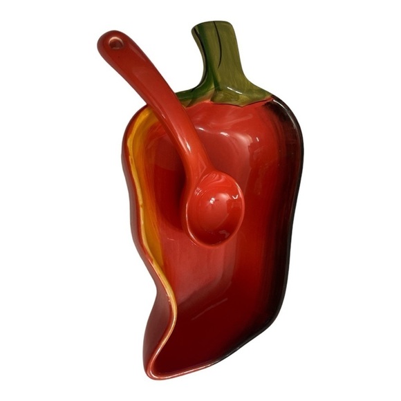 Vintage Clay Art Hand
Painted Red Chili Pepper Dip
Bowl - Picture 6 of 12